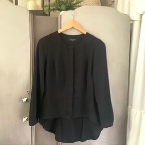Rag & Bone Elegant Black Button Down Hi Lo Women's Top